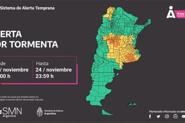 ¿Un domingo con fuertes lluvias?: hay alerta por tormentas en toda la región pampeana