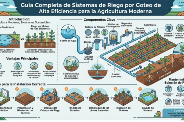 Guía Completa de Sistemas de Riego por Goteo de Alta Eficiencia para la Agricultura Moderna