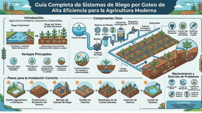 Guía Completa de Sistemas de Riego por Goteo de Alta Eficiencia para la Agricultura Moderna